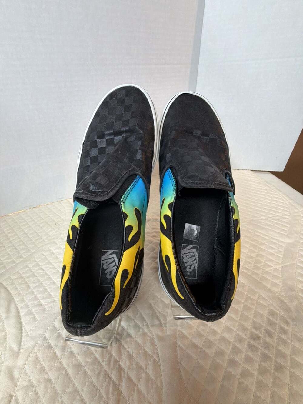 Vans Classic Slip-On Glow Flame Size 7 Black White